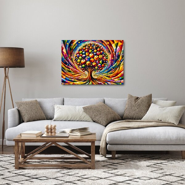 Obraz – Kolorowe drzewo z jabłkami (70x50 cm)