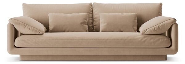 Beżowa aksamitna sofa 220 cm Torino – Micadoni