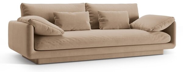 Beżowa aksamitna sofa 220 cm Torino – Micadoni