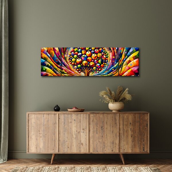 Obraz – Kolorowe drzewo z jabłkami (170x50 cm)