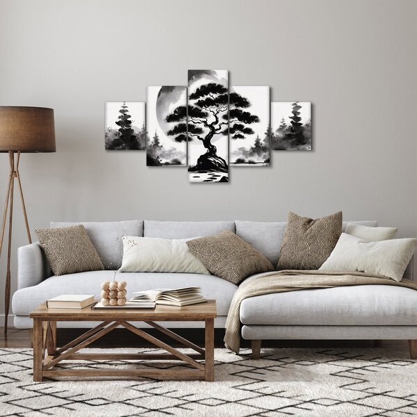 Obraz – Czarno-biały bonsai (125x70 cm)