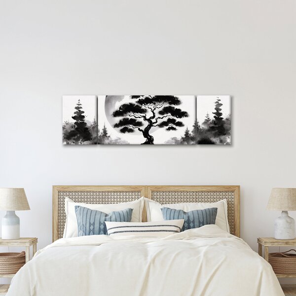 Obraz – Czarno-biały bonsai (170x50 cm)