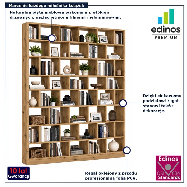 Ogromny regał na książki biblioteczka dąb artisan W0-B06