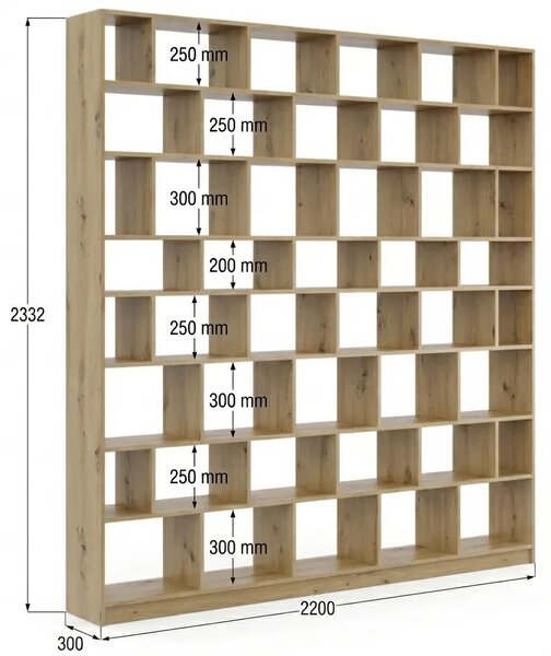 Ogromny regał na książki biblioteczka dąb artisan W0-B06