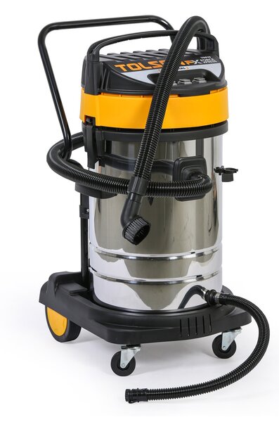 Odkurzacz przemysłow TOLSEN 79610y, ssanie na sucho/mokro, 3000 W, 80 l