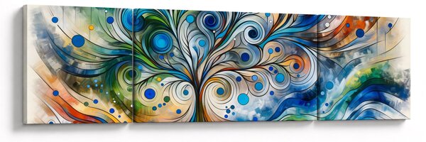 Obraz – Kolorowe energetyczne drzewo (170x50 cm)