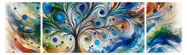 Obraz – Kolorowe energetyczne drzewo (170x50 cm)