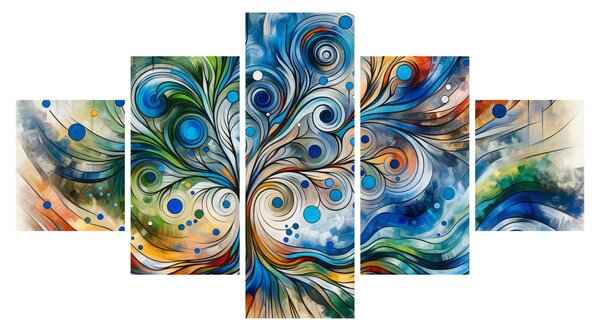 Obraz – Kolorowe energetyczne drzewo (125x70 cm)