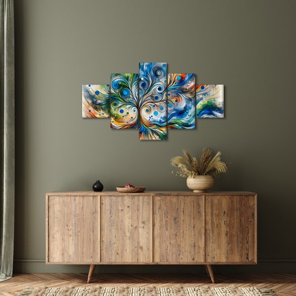 Obraz – Kolorowe energetyczne drzewo (125x70 cm)