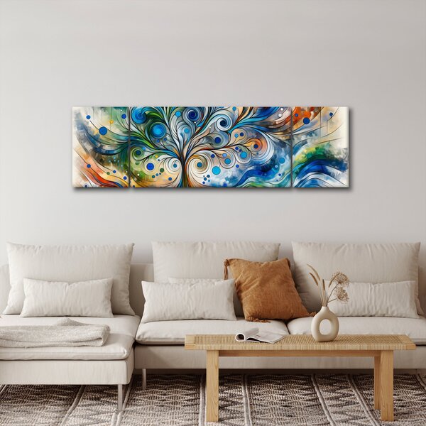 Obraz – Kolorowe energetyczne drzewo (170x50 cm)