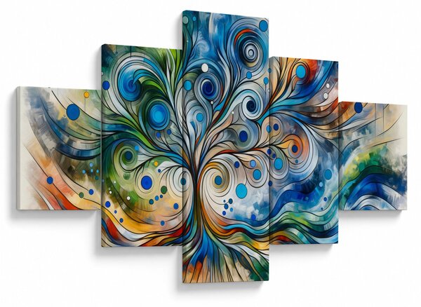 Obraz – Kolorowe energetyczne drzewo (125x70 cm)