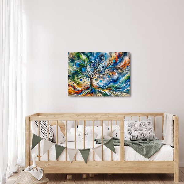 Obraz – Kolorowe energetyczne drzewo (70x50 cm)