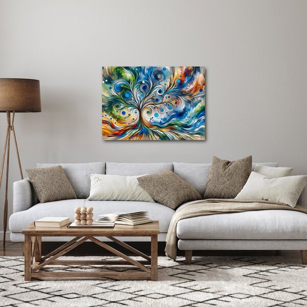 Obraz – Kolorowe energetyczne drzewo (70x50 cm)