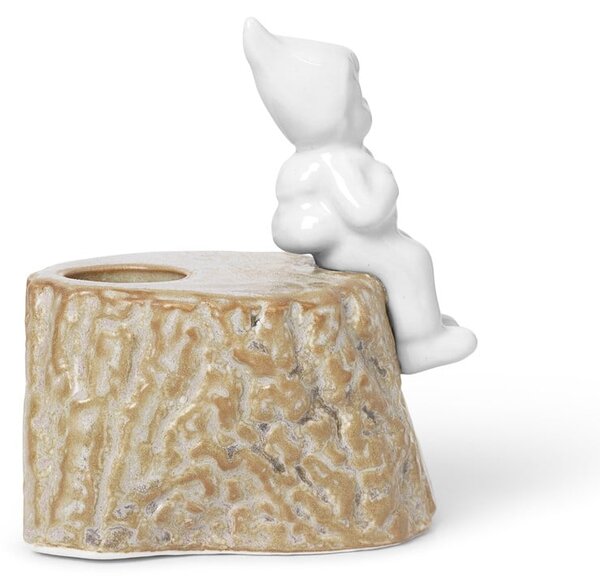Świąteczny świecznik z porcelany i kamionki Kähler Design, dł. 9 cm