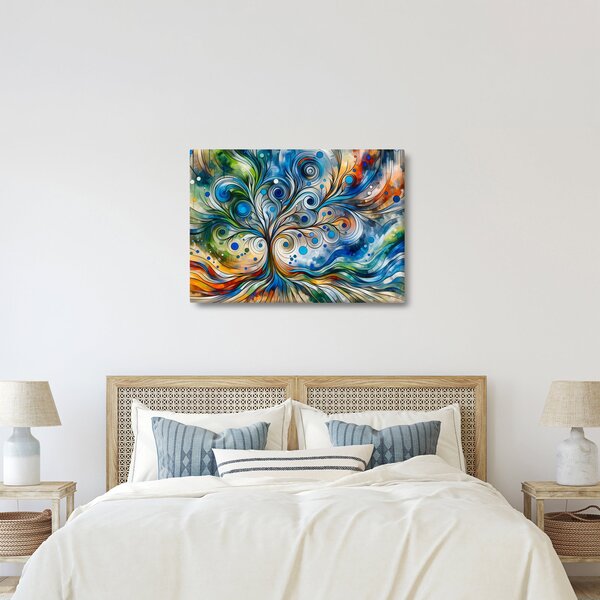 Obraz – Kolorowe energetyczne drzewo (70x50 cm)
