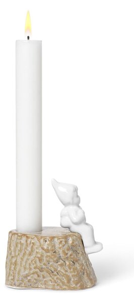 Świąteczny świecznik z porcelany i kamionki Kähler Design, dł. 9 cm