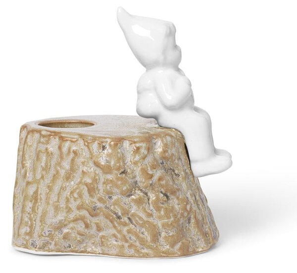Świąteczny świecznik z porcelany i kamionki Kähler Design, dł. 9 cm