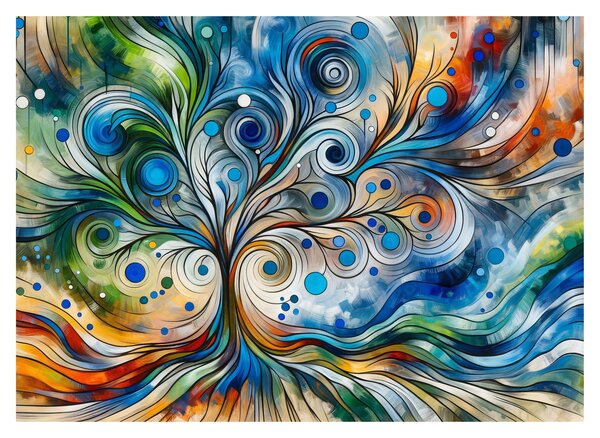 Obraz – Kolorowe energetyczne drzewo (70x50 cm)