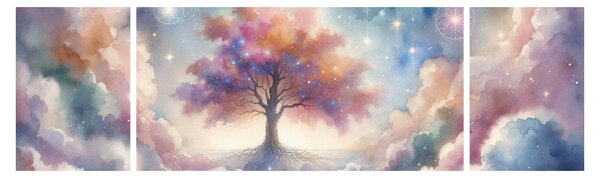 Obraz – Drzewo życia w chmurach (170x50 cm)