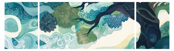 Obraz – Zielona korona drzewa życia (170x50 cm)