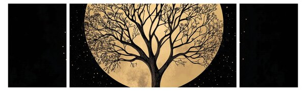 Obraz – Drzewo w złotej pełni księżyca I. (170x50 cm)