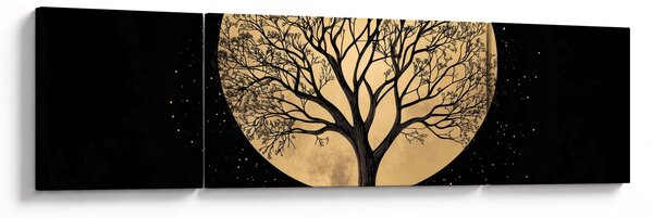 Obraz – Drzewo w złotej pełni księżyca I. (170x50 cm)