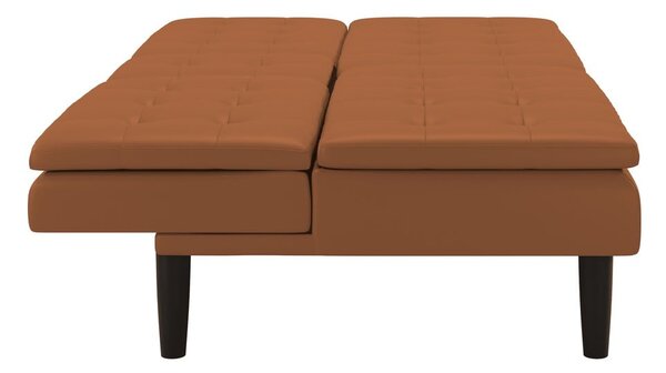 Koniakowa rozkładana sofa z imitacji skóry 191 cm Maine – Støraa