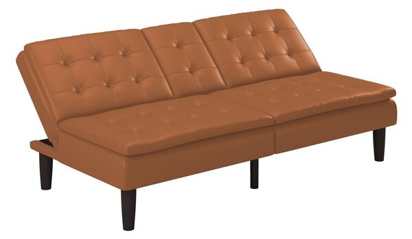 Koniakowa rozkładana sofa z imitacji skóry 191 cm Maine – Støraa