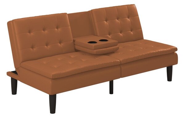 Koniakowa rozkładana sofa z imitacji skóry 191 cm Maine – Støraa