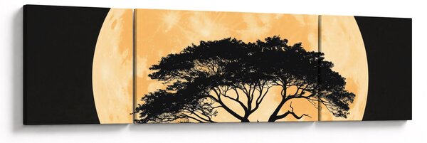 Obraz – Drzewo w złotej pełni księżyca II. (170x50 cm)
