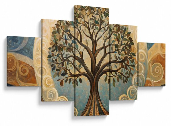 Obraz – Drzewo życia i spirale (125x70 cm)