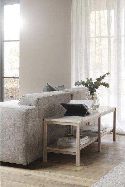 Biało-naturalna konsola z kamiennym blatem 140x40 cm Orwel – Rowico