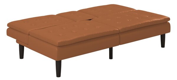Koniakowa rozkładana sofa z imitacji skóry 191 cm Maine – Støraa
