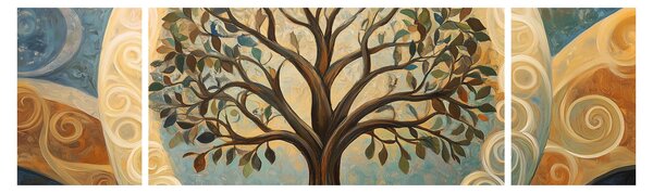 Obraz – Drzewo życia i spirale (170x50 cm)