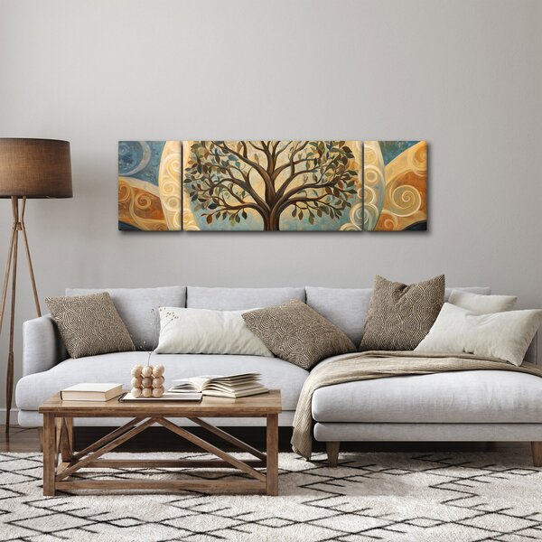 Obraz – Drzewo życia i spirale (170x50 cm)