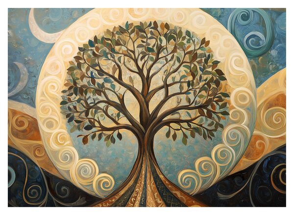Obraz – Drzewo życia i spirale (70x50 cm)