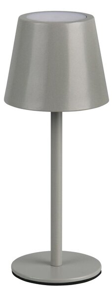 Szara lampa stołowa LED z metalowym kloszem (wysokość 21 cm) Diaz – Reality