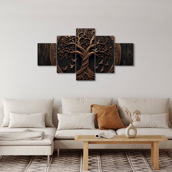 Obraz – Drewniane drzewo życia (125x70 cm)