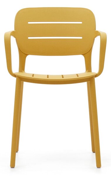 Żółte plastikowe krzesło ogrodowe Morella – Kave Home