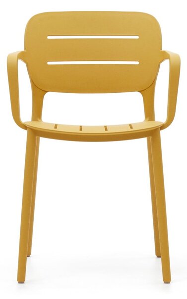 Żółte plastikowe krzesło ogrodowe Morella – Kave Home