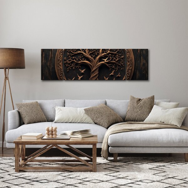 Obraz – Drewniane drzewo życia (170x50 cm)