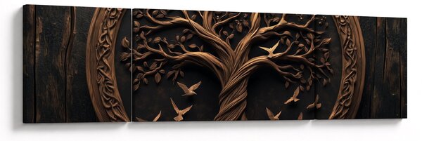 Obraz – Drewniane drzewo życia (170x50 cm)
