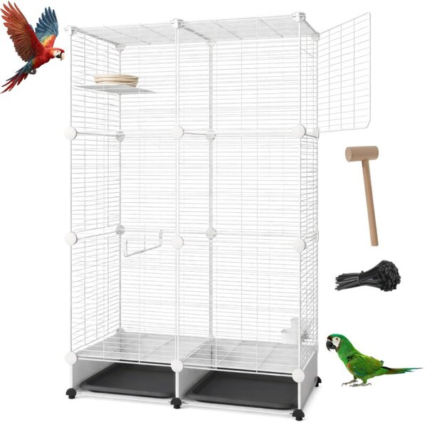 Klatka Dla Ptaków Nuxie PX4 Z Tackami 125X74X37CM Woliera Kojec Na Ptaki