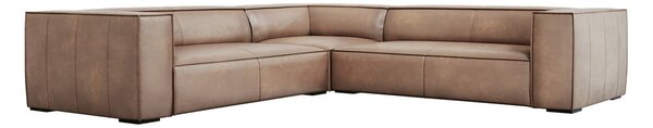 Jasnobrązowy skórzany narożnik (róg zmienny) Madame – Windsor & Co Sofas