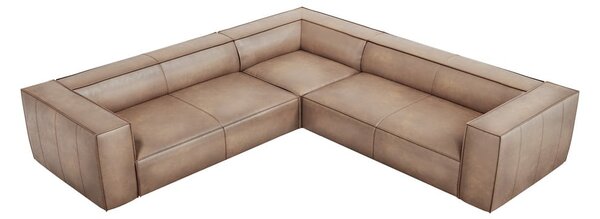 Jasnobrązowy skórzany narożnik (róg zmienny) Madame – Windsor & Co Sofas