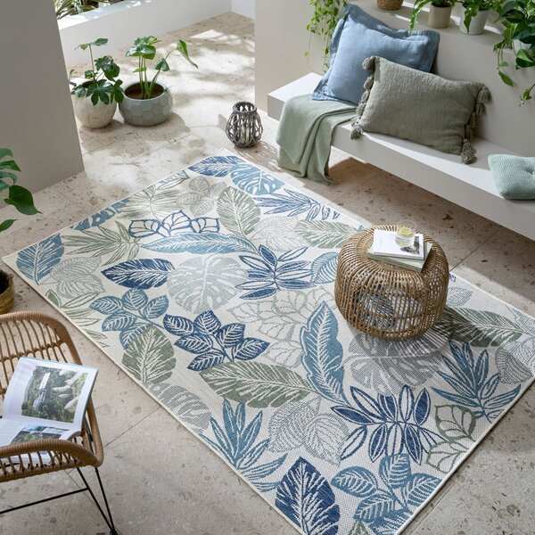 Zielono-niebieski dywan odpowiedni na zewnątrz 120x170 cm Bella Leaf – Flair Rugs