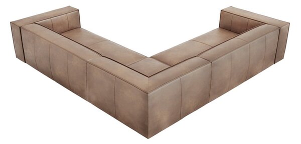Jasnobrązowy skórzany narożnik (róg zmienny) Madame – Windsor & Co Sofas
