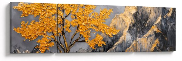Obraz – Złote drzewo w górach (170x50 cm)