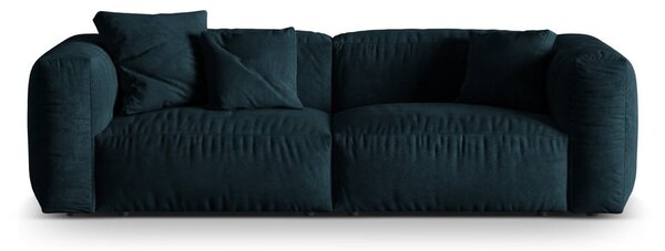 Ciemnoniebieska aksamitna sofa modułowa 240 cm Martina – Micadoni