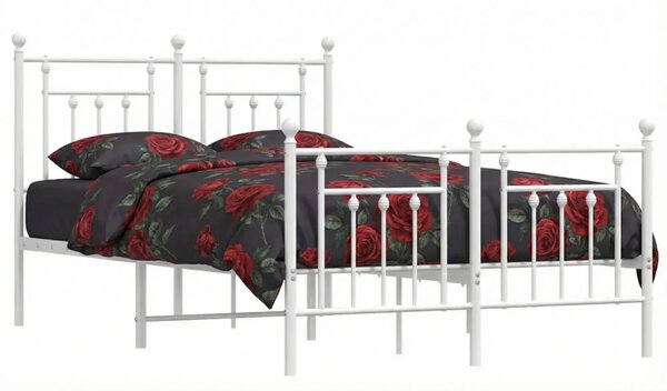 Białe metalowe łóżko industrialne 120x200 cm H4-K86